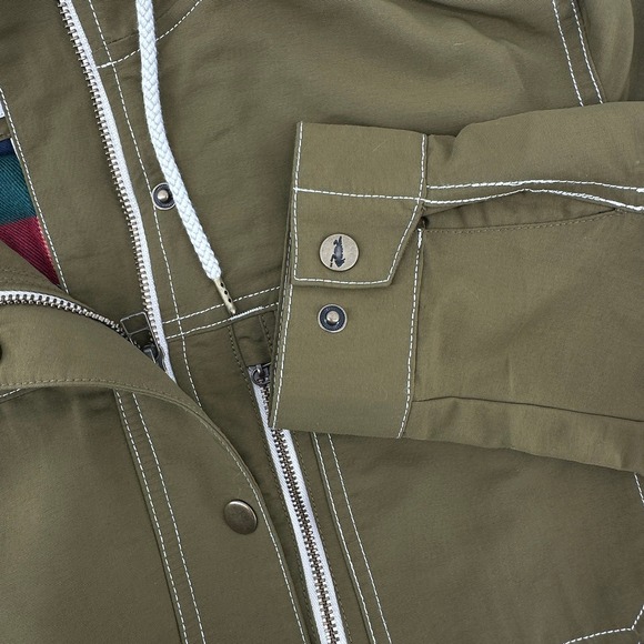 TOAD&CO(NEW!) Women M Forester Pass Parka Jacket Olive Green Plaid Lined Hooded - Picture 9 of 16